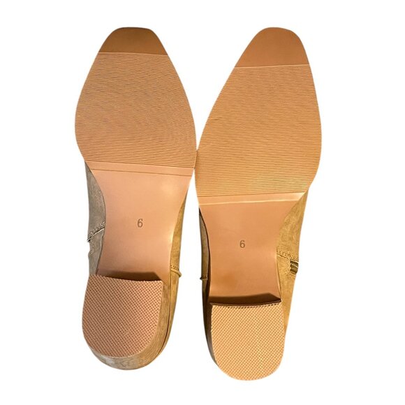 Cowboy Block Faux Suede Brown Heel Stitch Detail Pull on Western Boots Size: 6 - Picture 8 of 9